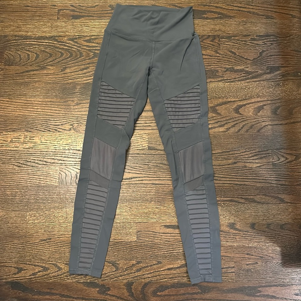 Alo Gray Moto Leggings